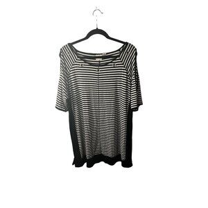Chico's Black and White Striped Top